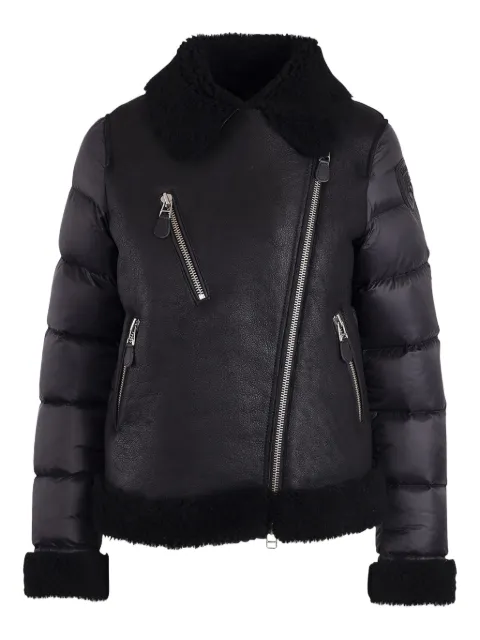 Blauer shearling-panelled puffer jacket