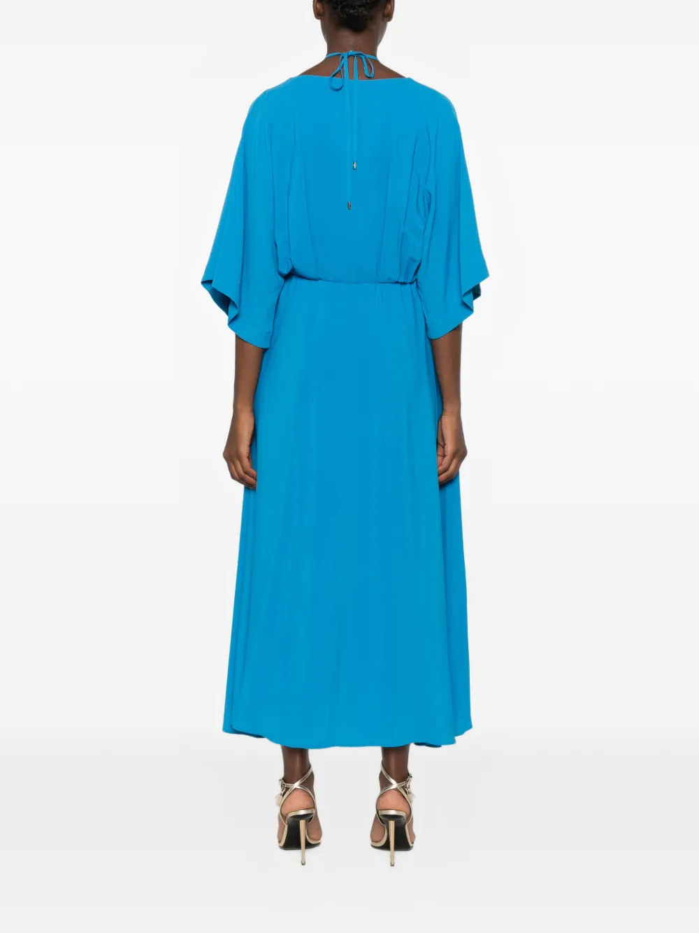 SIMONA CORSELLINI Midi-jurk met uitgesneden details Blauw