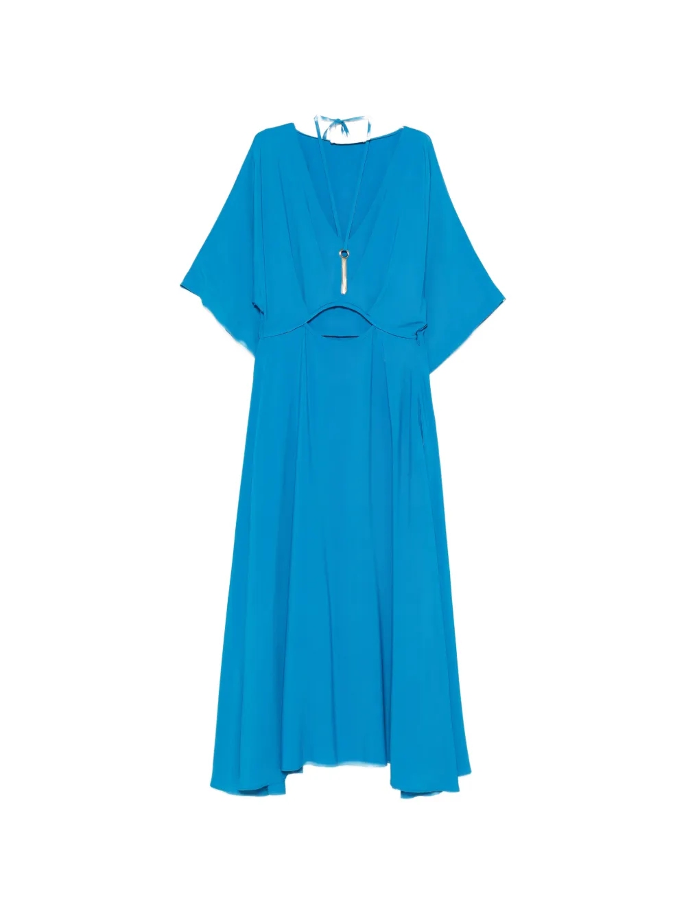 SIMONA CORSELLINI cut-out detail V-neck midi dress - Blau
