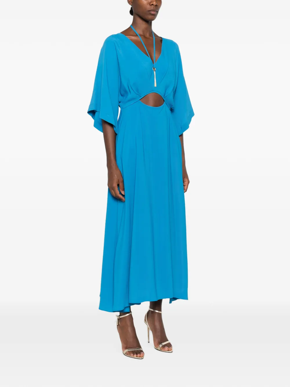 SIMONA CORSELLINI Midi-jurk met uitgesneden details Blauw