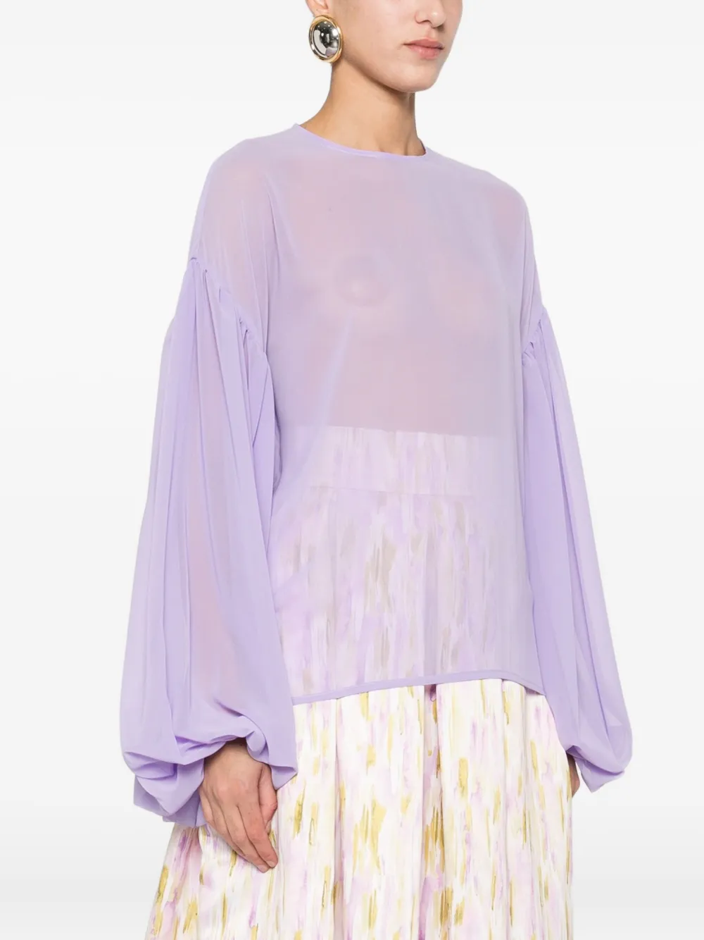  Giada Curti Balloon-sleeve Top - Purple 