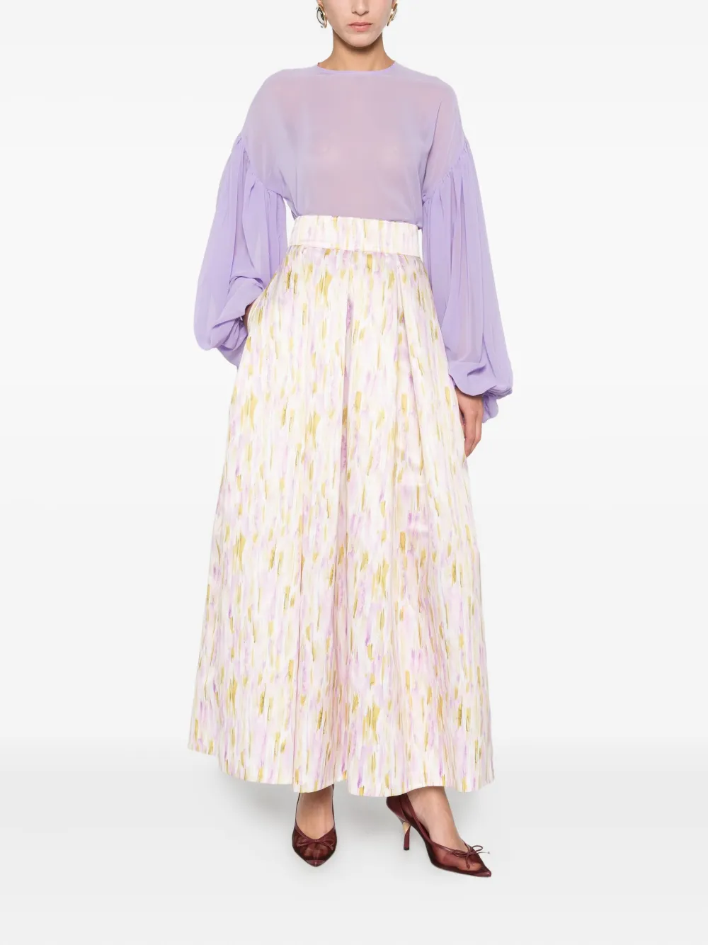  Giada Curti Balloon-sleeve Top - Purple 