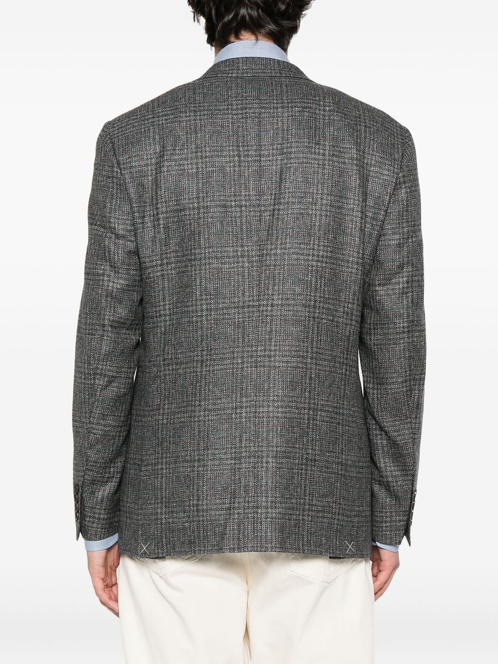Canali Geruite blazer met twee knopen Grijs