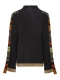 Akep ribbed-knit patterned-sleeve sweater - Black
