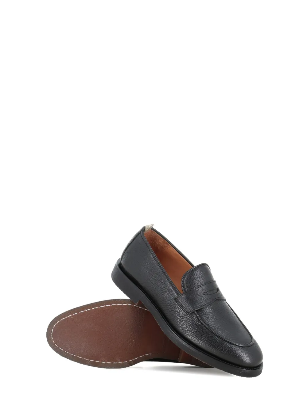 Officine Creative leather penny loafers Black