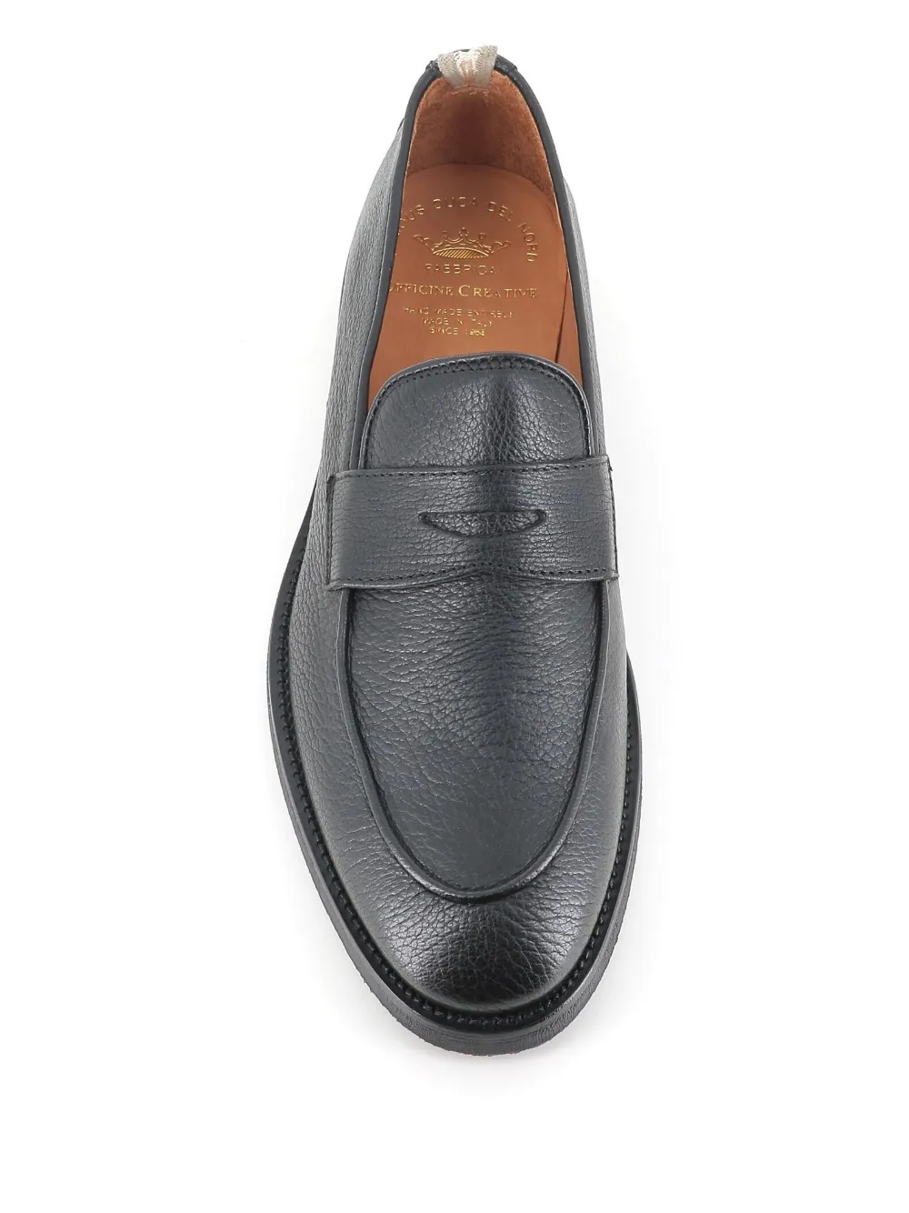 Officine Creative leather penny loafers Black