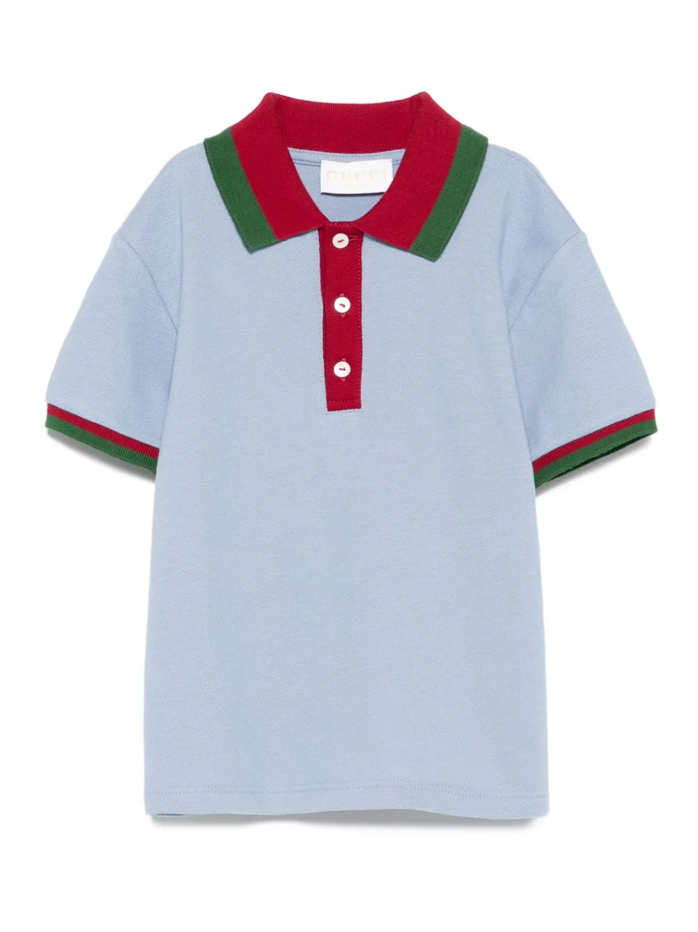 Gucci Kids Poloshirt met gestreepte kraag Blauw