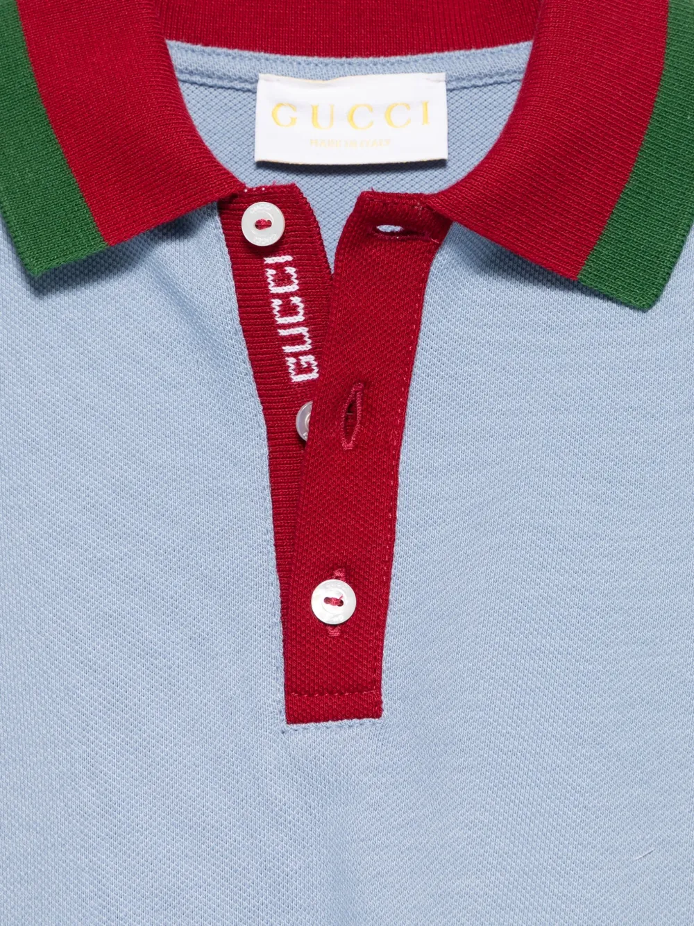 Gucci Kids Poloshirt met gestreepte kraag Blauw