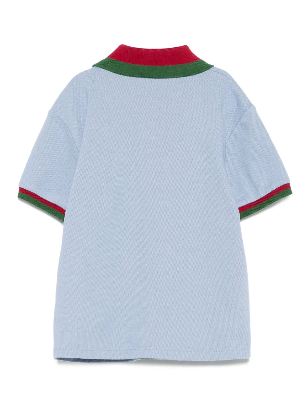 Gucci Kids striped-collar polo shirt - Blauw