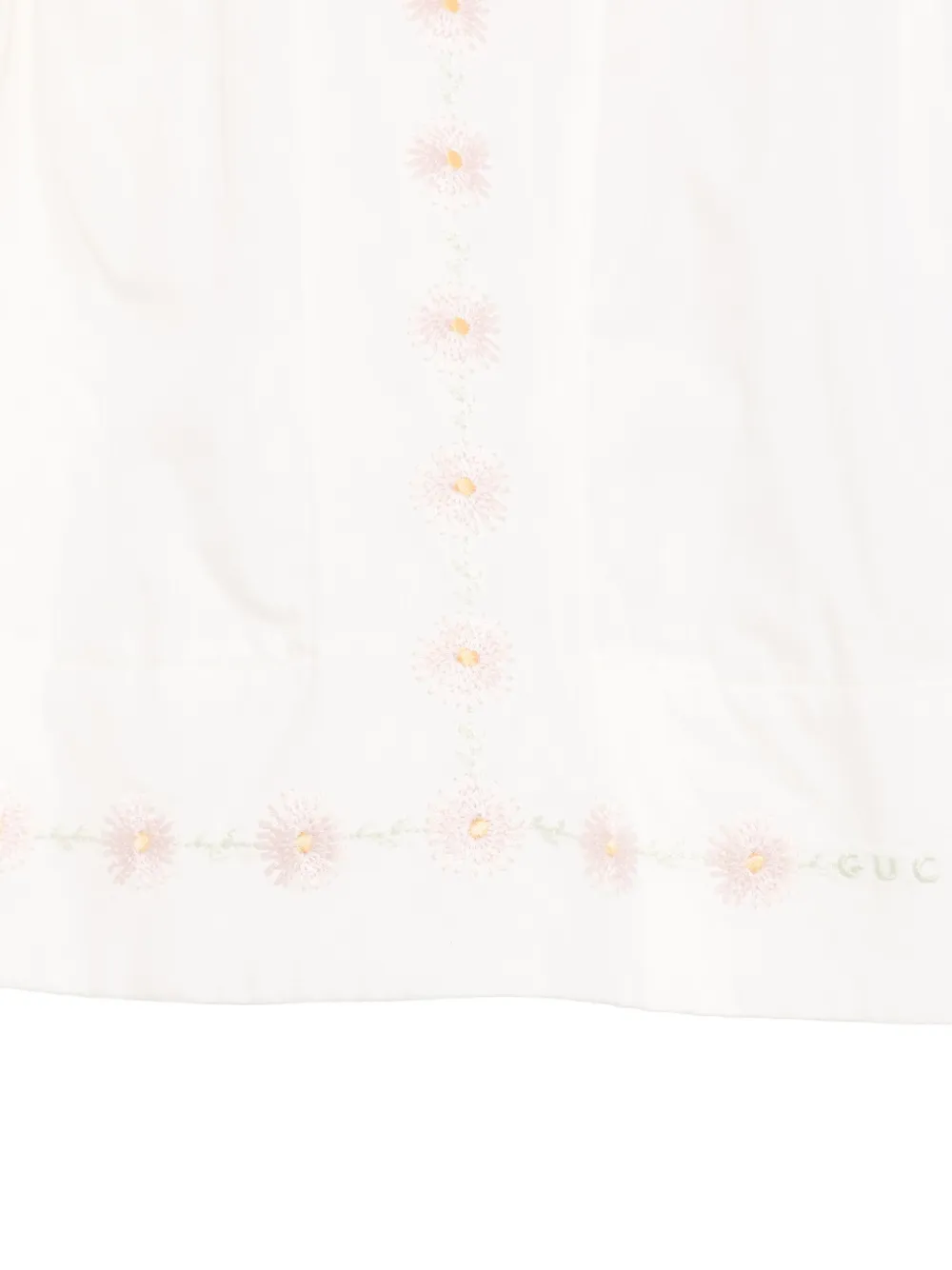 Gucci Kids Jurk met franje en geborduurde madeliefjes Beige