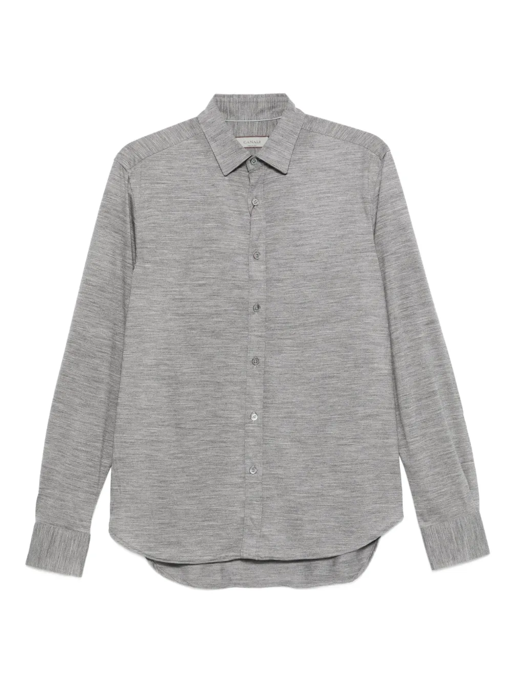 Canali Wollen overhemd Grijs