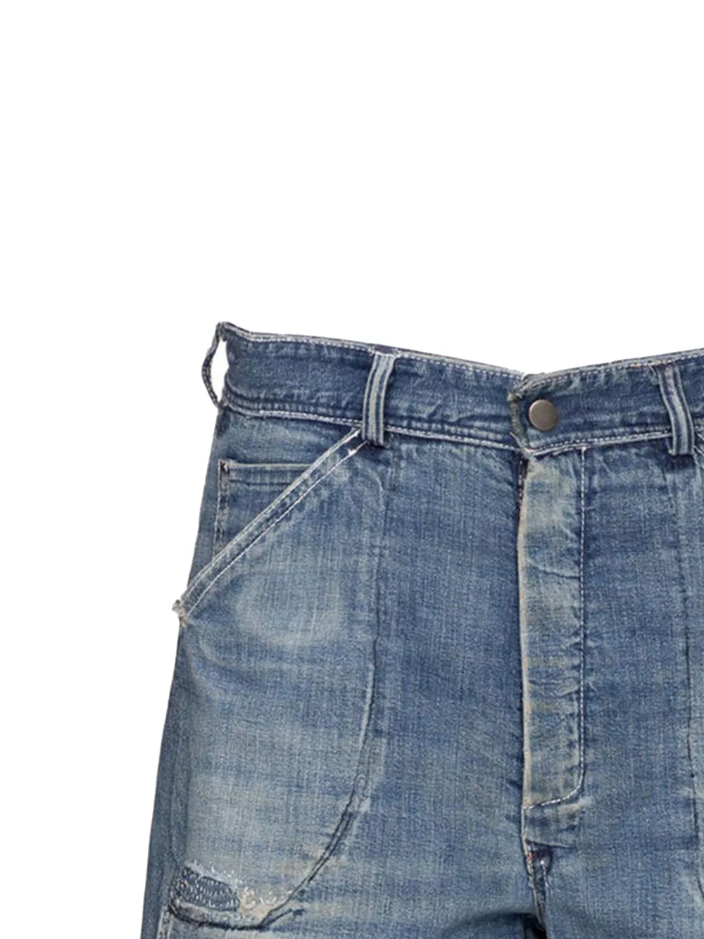 Sea Denim shorts met gerafelde zak - Blauw