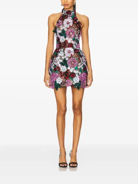 Bronx and Banco halter-neck sequin-embellishment mini dress