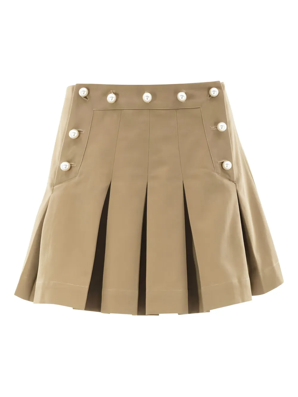 Sea Suzette pleated pearl-embellished mini skirt | Neutrals | Image 1