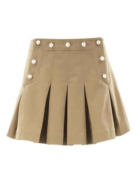 Sea Suzette pleated pearl-embellished mini skirt