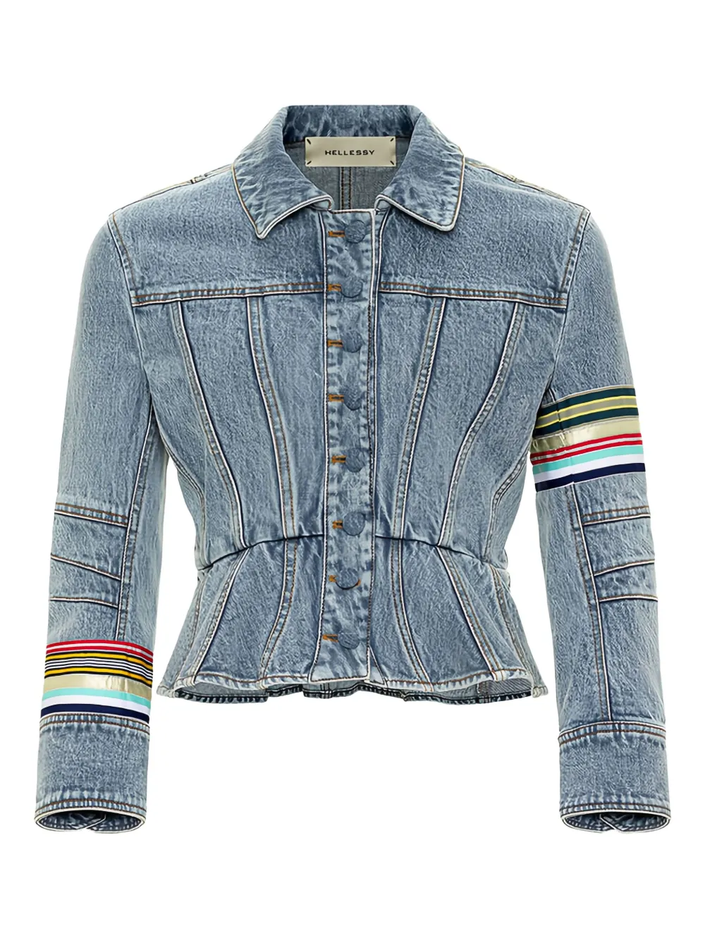 Hellessy Kai striped-panel denim jacket | Blue | Image 1