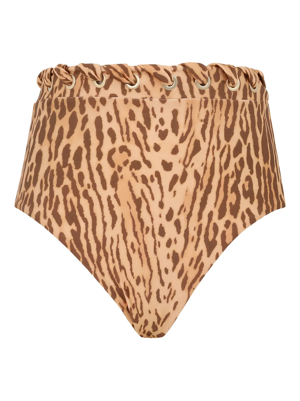 ZIMMERMANN Cascadian leopard-print high-waist bikini bottom | Brown | Image 1