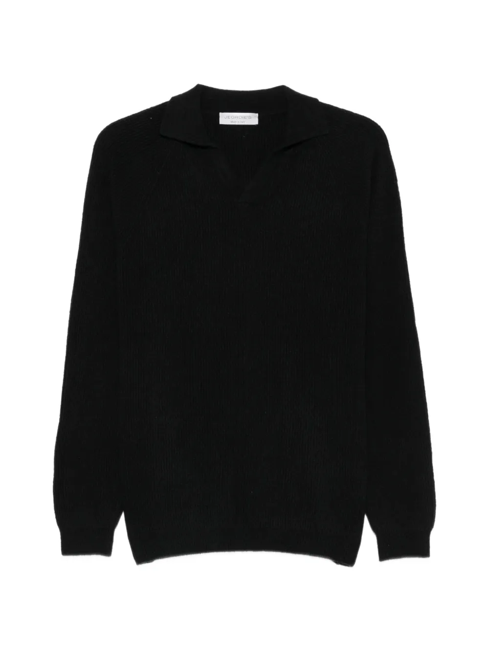 Jeordie's ribbed-knit V-neck sweater - Schwarz