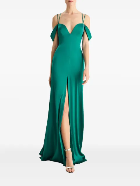 Vera Wang cross-back split gown