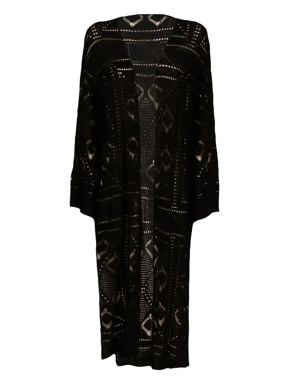 Akep Geometric-pattern Crochet Beach Cover-up In Black