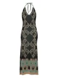 Akep halterneck abstract-patterned dress - Black