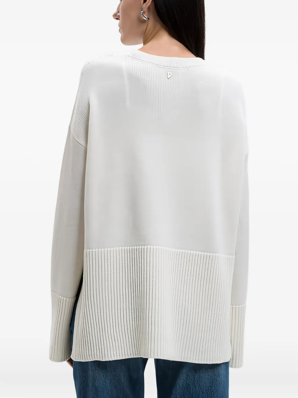 Dondup Ribbed-hem Sweater In White