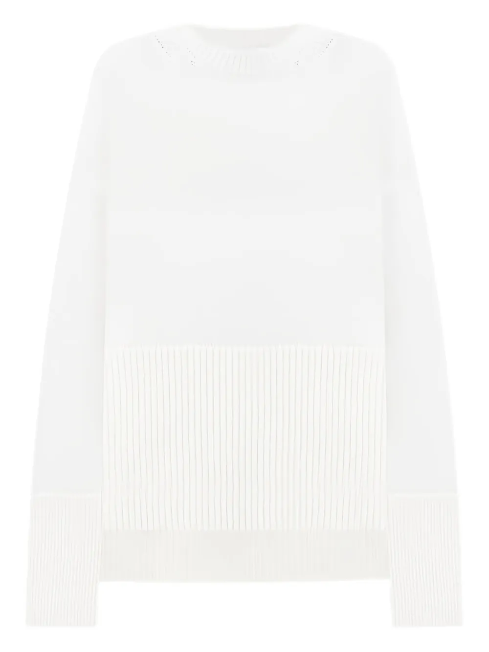 Dondup Ribbed-hem Sweater In White