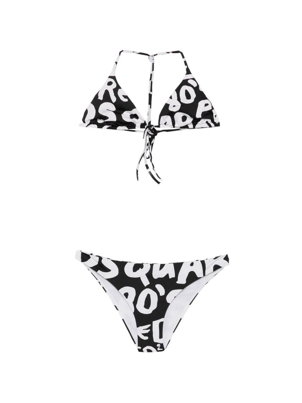 DSQUARED2 Bikini mit Logo-Print - Schwarz
