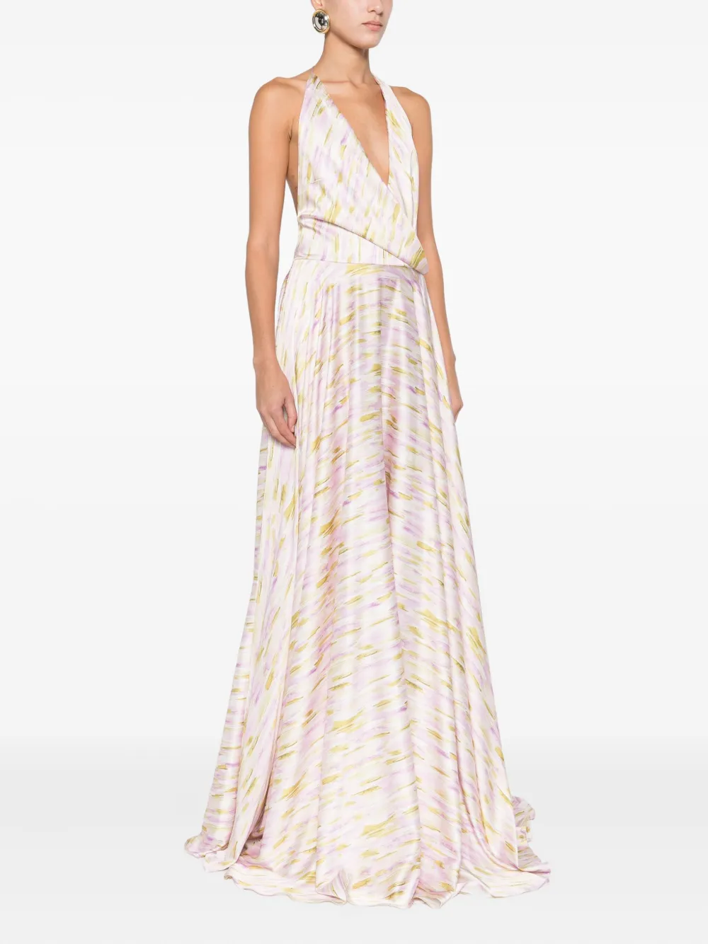  Giada Curti Halterneck Maxi Dress - Pink 