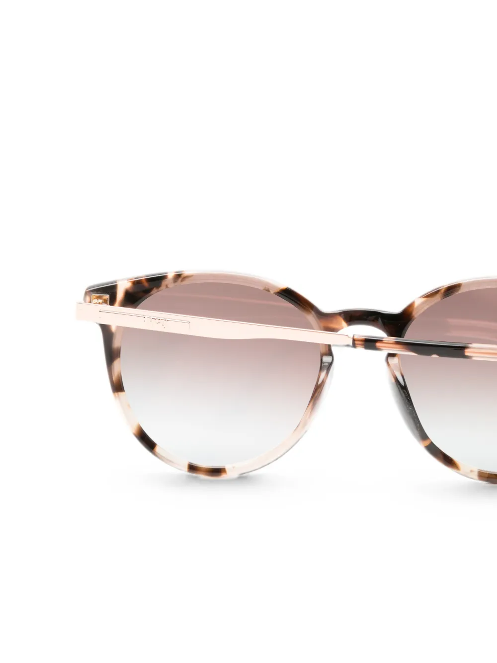 Alexander McQueen Eyewear Zonnebril met rond montuur Bruin