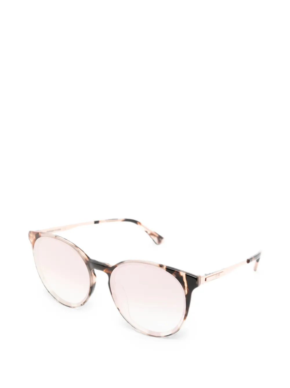 Alexander McQueen Eyewear Zonnebril met rond montuur Bruin