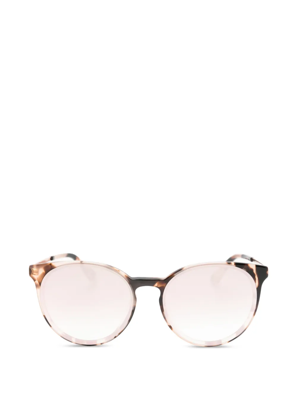 Alexander McQueen Eyewear Occhiali da sole tondi con effetto tartarugato - Marrone