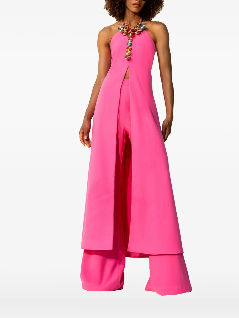 TWINSET Midi-jurk met halternek en split Roze