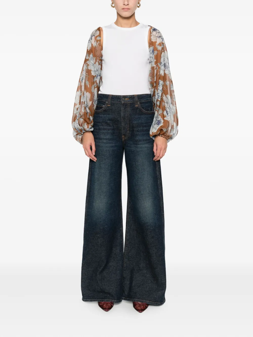  Giada Curti Floral-print Jacket - Brown 