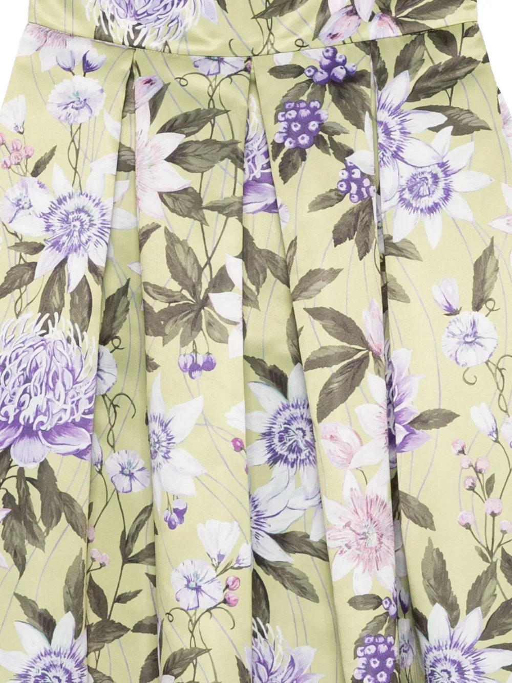  Giada Curti Falda Plisada Con Estampado Floral - Verde 