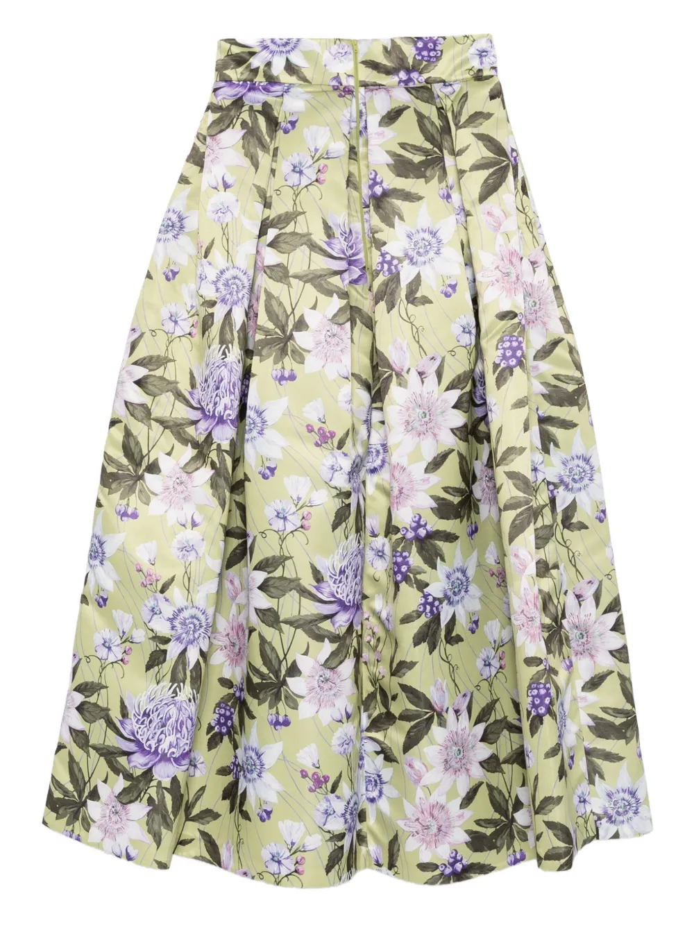  Giada Curti Falda Plisada Con Estampado Floral - Verde 