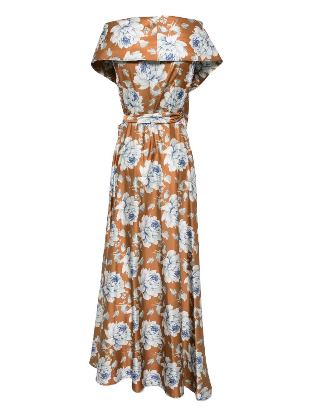  Giada Curti Off-shoulder Floral-print Dress - Brown 