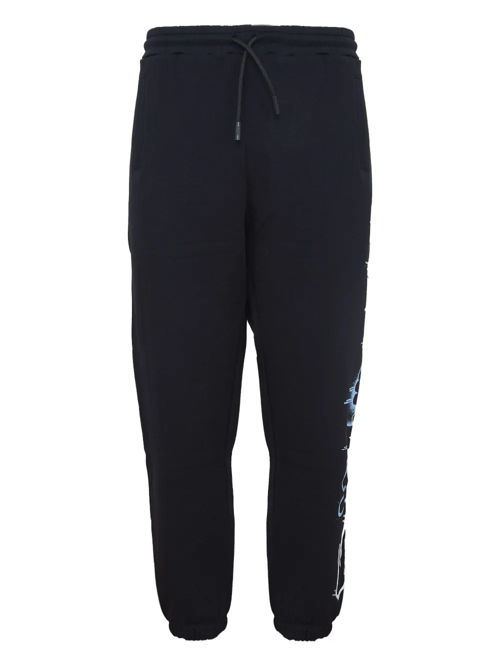 Disclaimer Graffiti-print Track Pants In Black