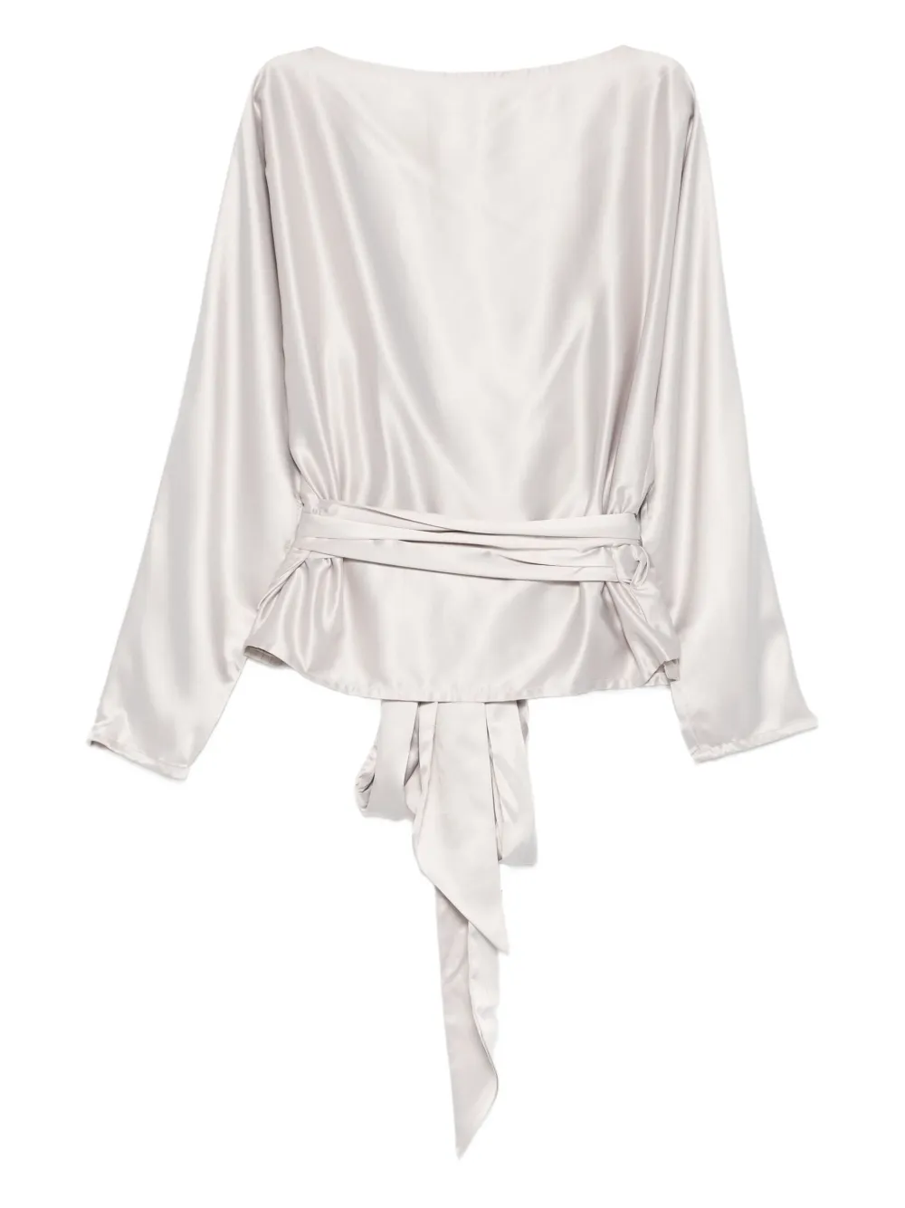  Giada Curti Tie-waist Wrap Top - Grey 