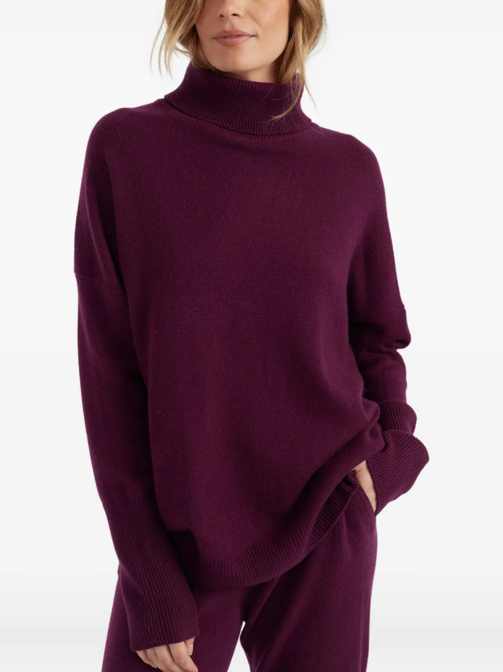 Chinti & Parker Turtleneck Cashmere Sweater In Purple