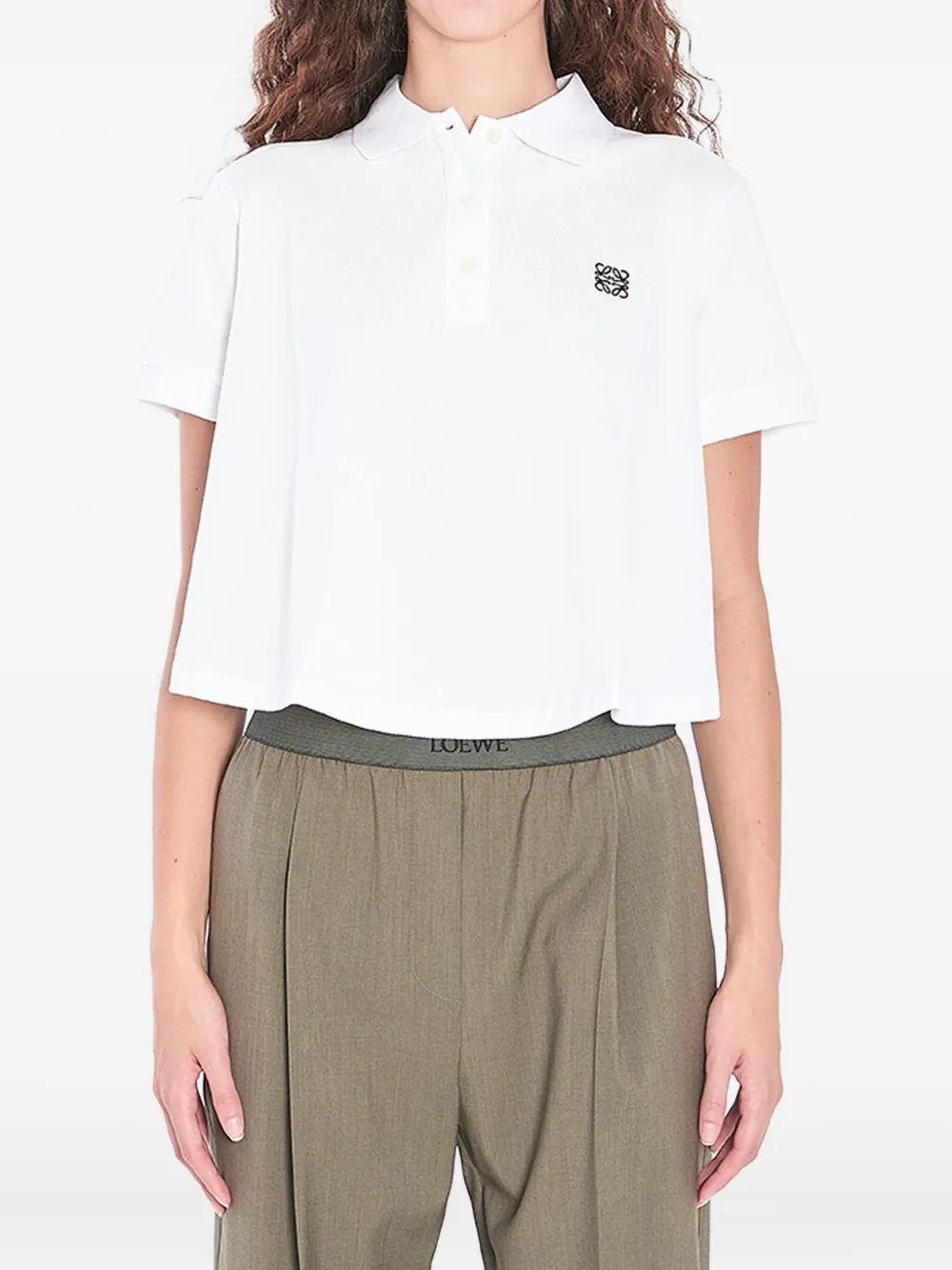 LOEWE logo-embroidered polo shirt - ホワイト LOEWE logo-embroidered polo shirt - ホワイト