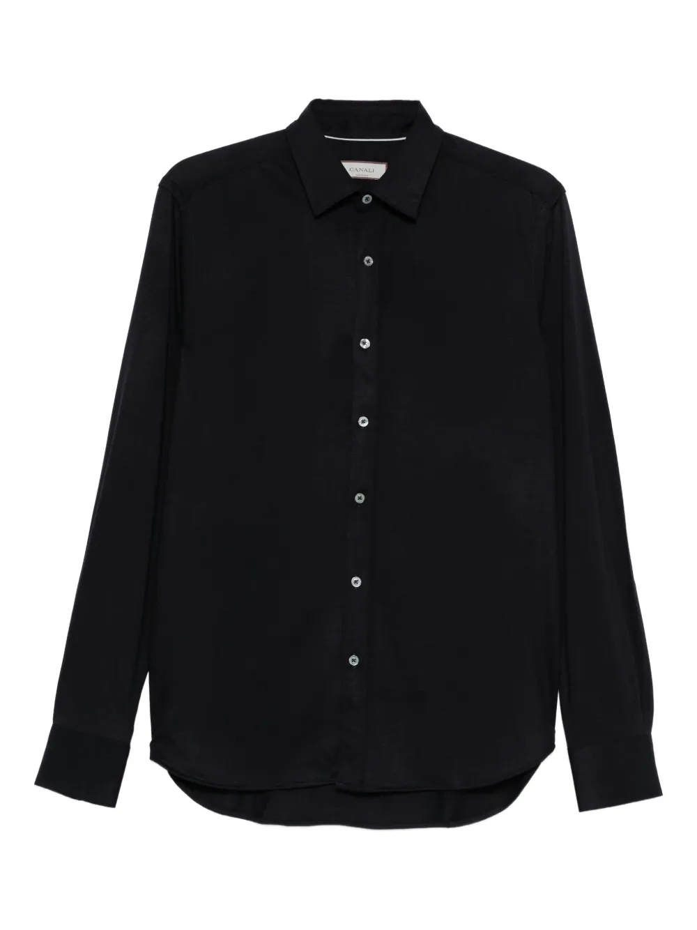 Canali Wollen overhemd Blauw