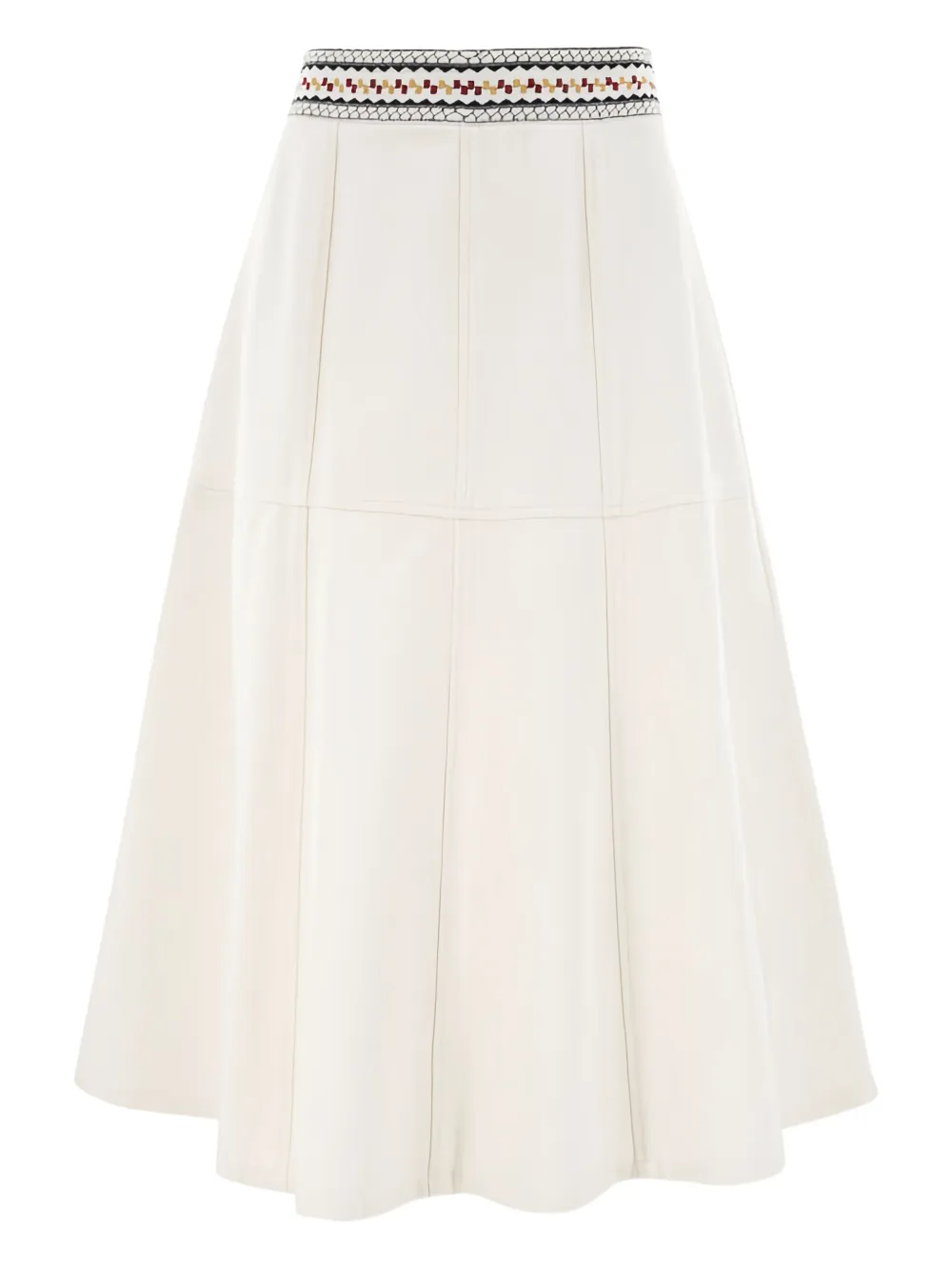 Christy Lynn Solange Embroidered Midi Skirt In Neutral