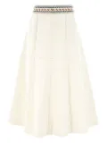 Christy Lynn Solange embroidered midi skirt - White