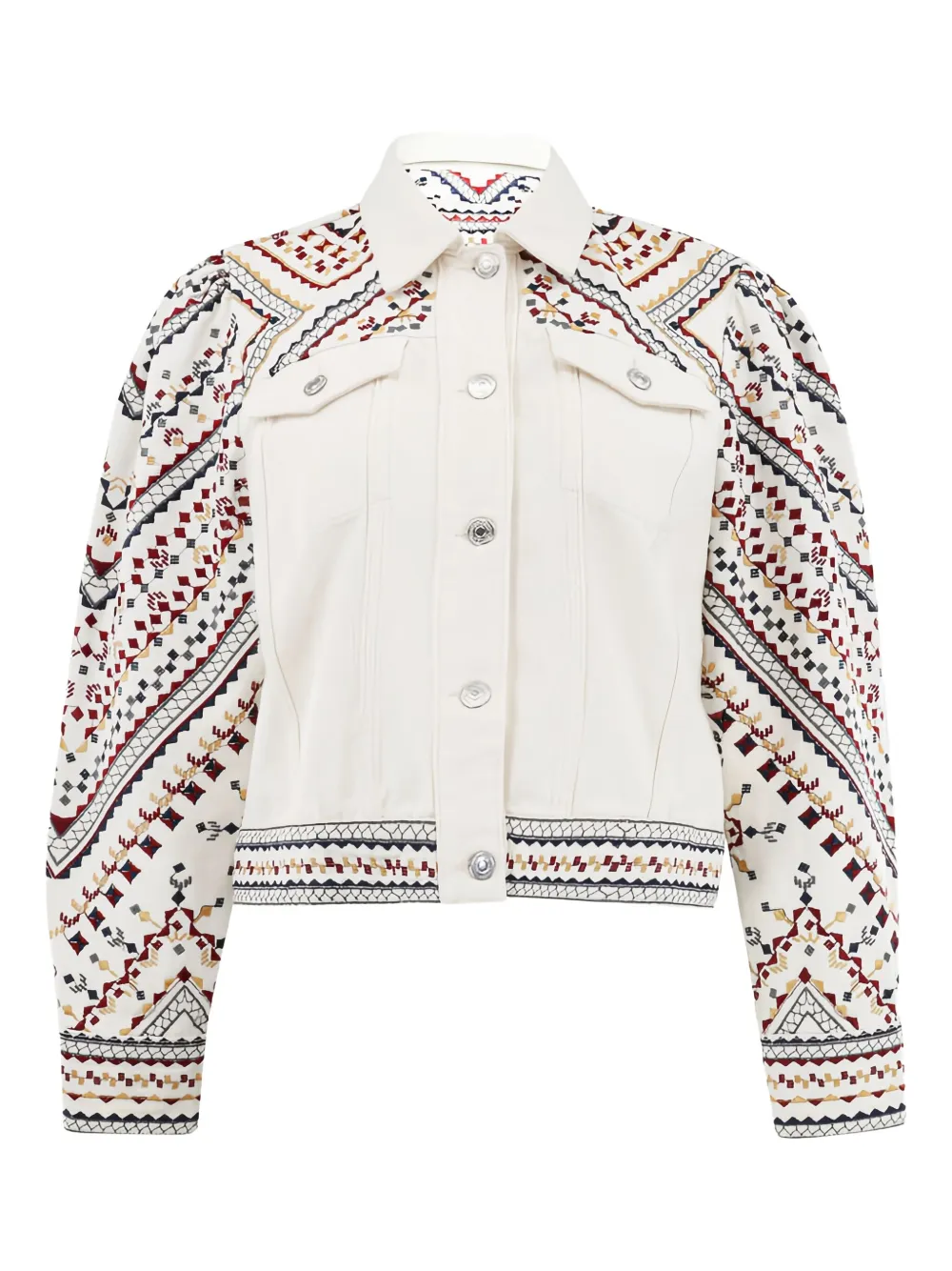 Christy Lynn Fenix embroidered denim jacket | White | Image 1