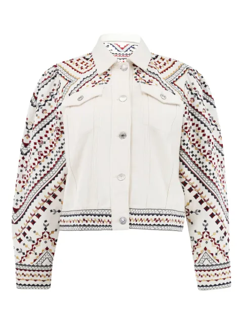 Christy Lynn Fenix embroidered denim jacket