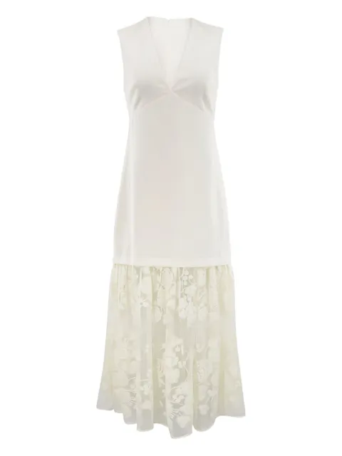 Sea Arielle lace-insert V-neck midi dress