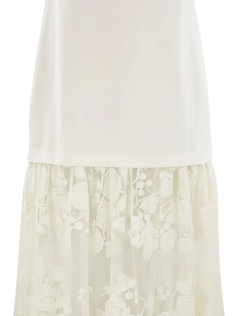 Sea Arielle midi-jurk met kanten vlakken en V-hals - Beige