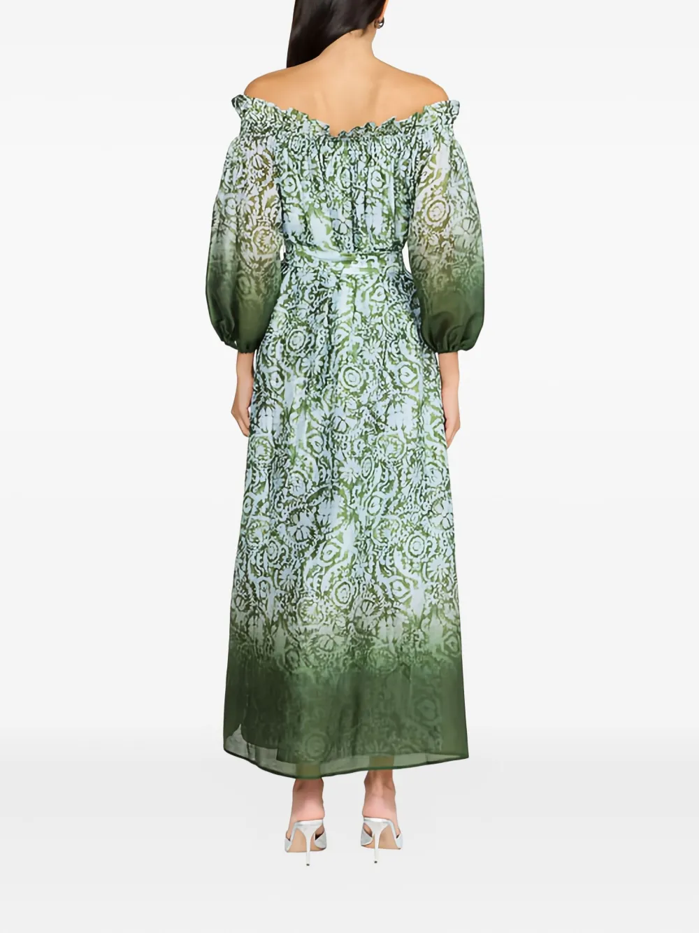 Christy Lynn Shelby Off-shoulder Maxi Dress In Green
