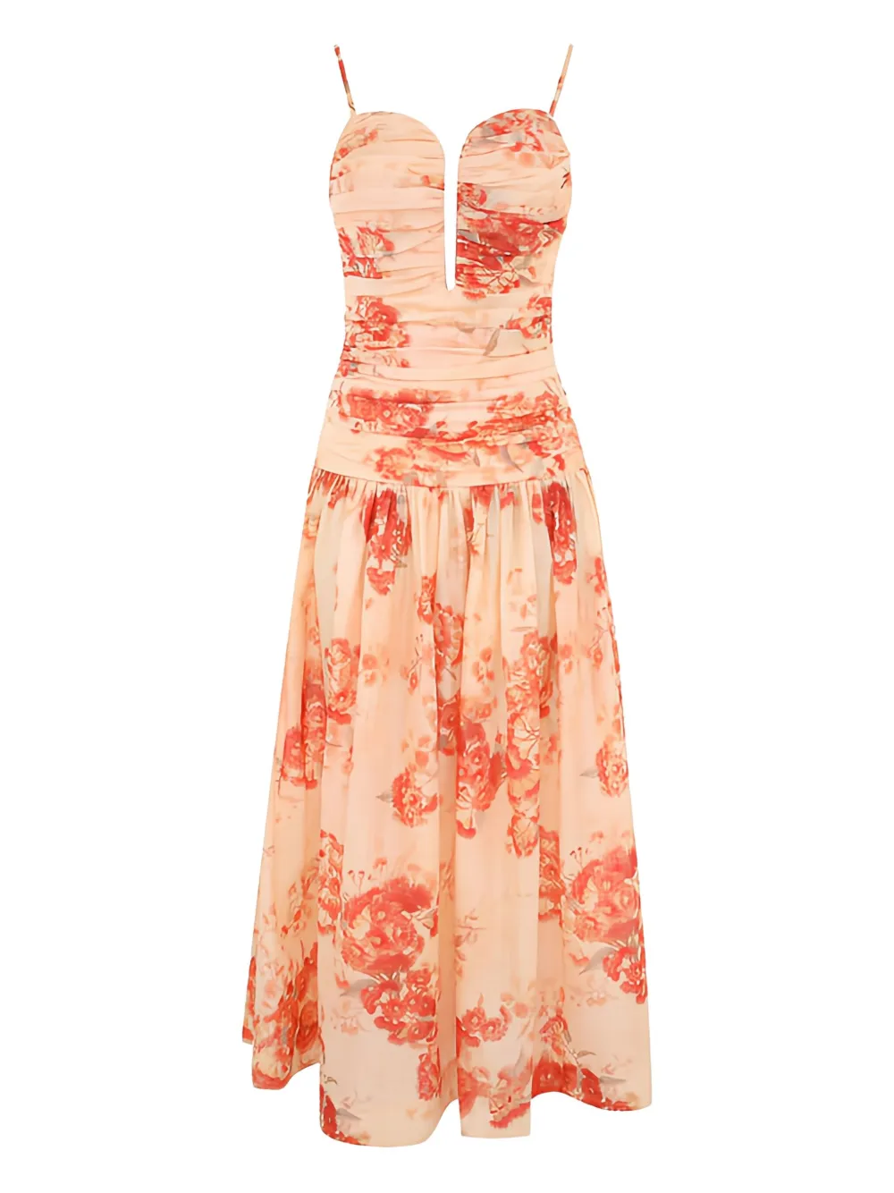 ZIMMERMANN Cascadian floral-print midi dress | Orange | Image 1